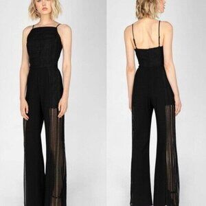 Adelyn RaeWomens Naia Cocktail Lace Jumpsuit in Black Size Small‎